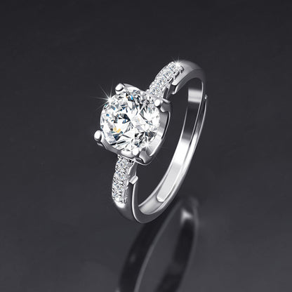 Moissanite Adjustable Open Band Ring - Quaworth