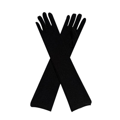 Milk Silk Solid Color Over Elbow Gloves - Quaworth