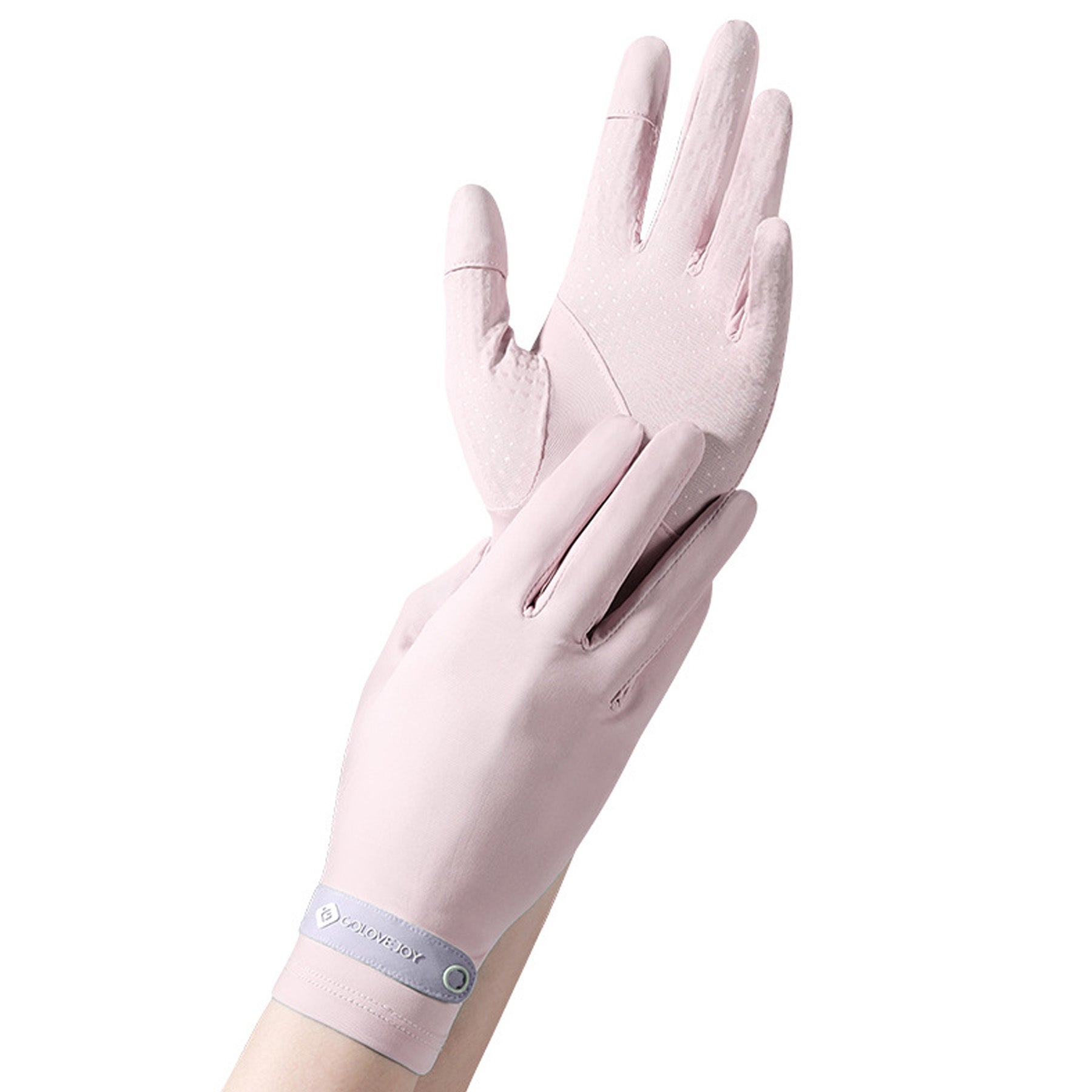 Solid Color Sunscreen Silicon Nonslip Touchscreen Ice Silk Wrist Band Wrist Gloves - Quaworth