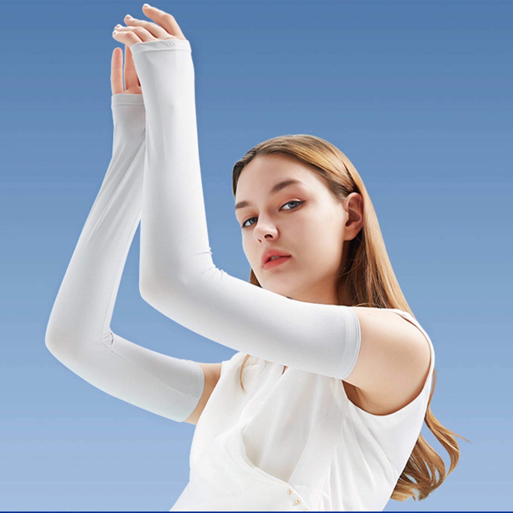 Ice Silk Cooling Sunscreen Arm Sleeves - Quaworth