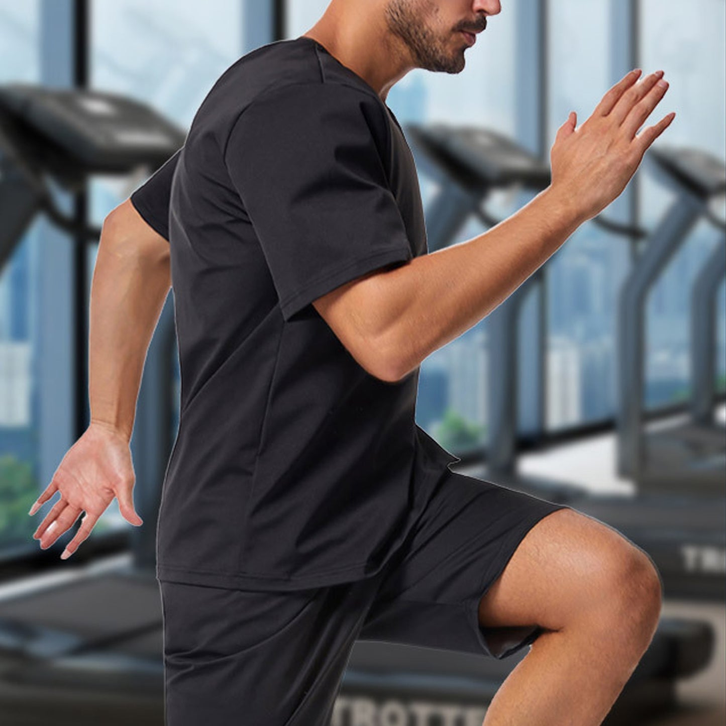 Solid Color Silver Coating Heat Trapping Sauna Sweat Workout Top - Quaworth