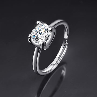 Moissanite Adjustable Open Band Ring - Quaworth
