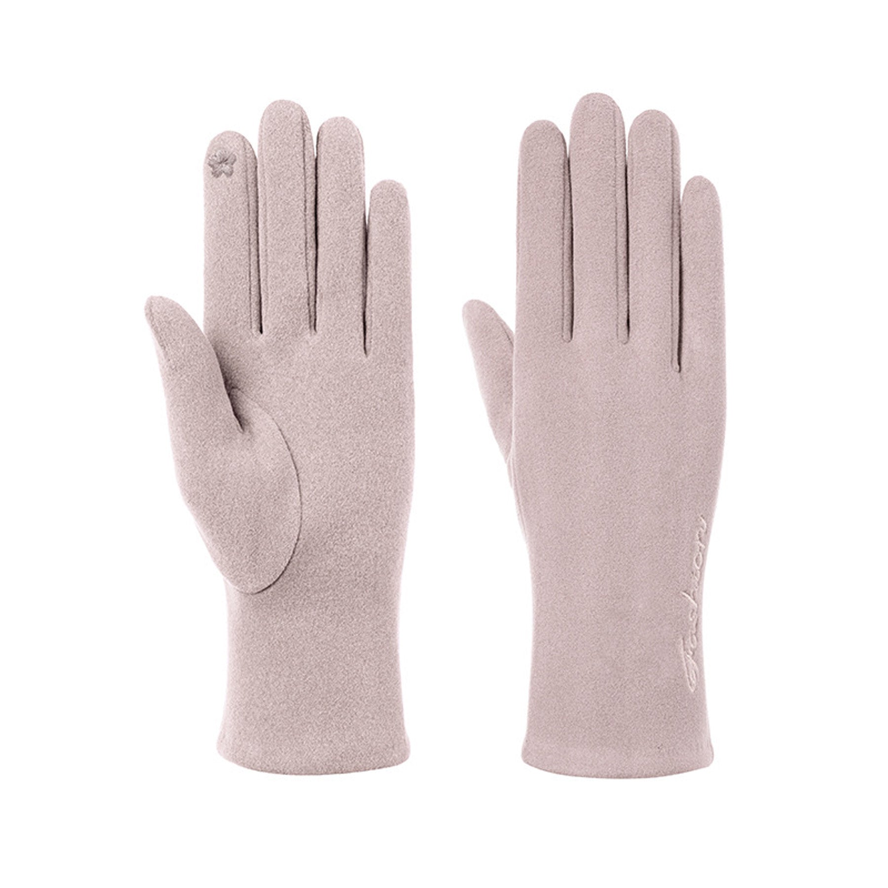 Solid Color Thermal Dralon Velvet Touch Screen Wrist Gloves - Quaworth