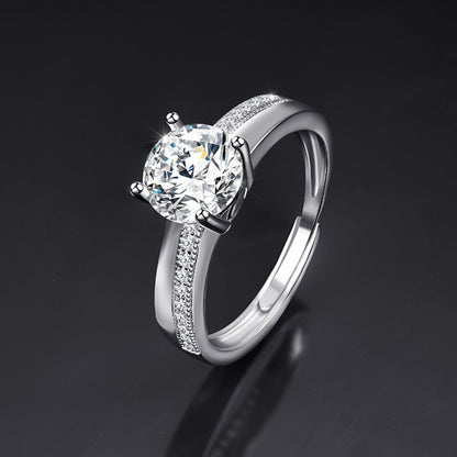 Moissanite Adjustable Open Band Ring - Quaworth