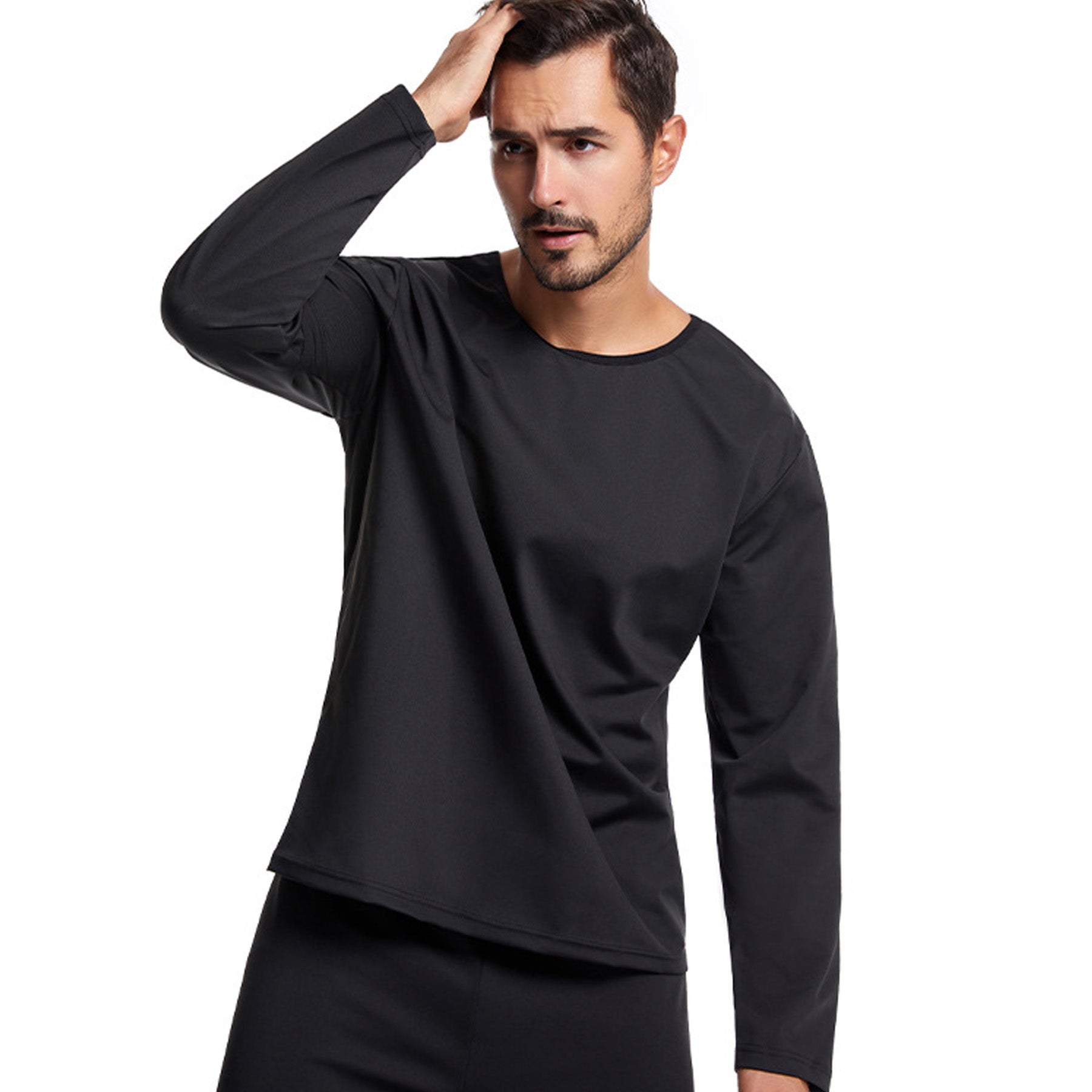 Solid Color Silver Coating Heat Trapping Sauna Sweat Workout Top - Quaworth