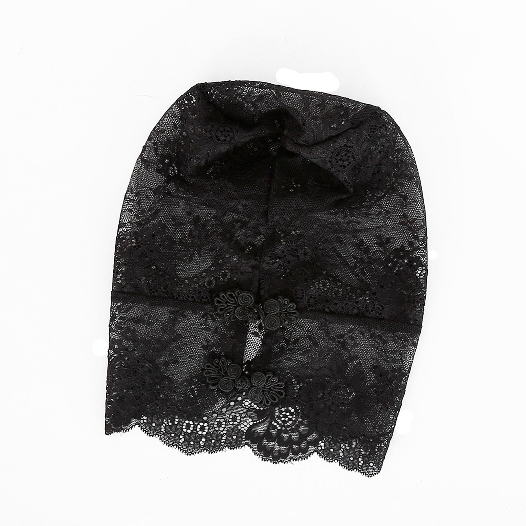 Lace Floral Embroidered Hood Mask - Quaworth