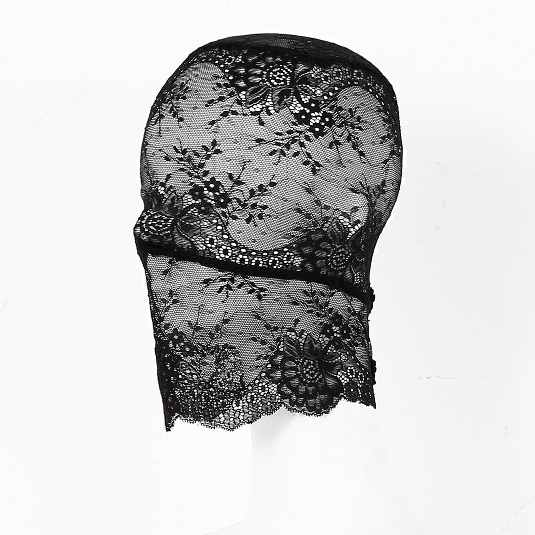Lace Floral Embroidered Hood Mask - Quaworth