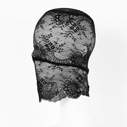 Lace Floral Embroidered Hood Mask - Quaworth