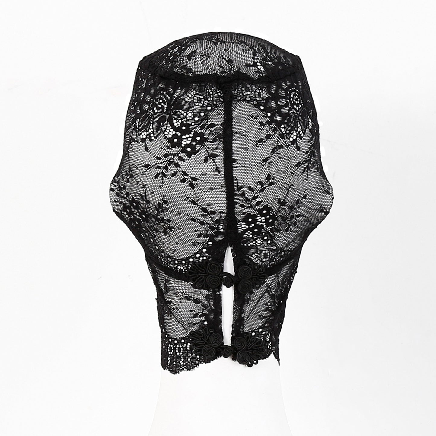 Lace Floral Embroidered Hood Mask - Quaworth
