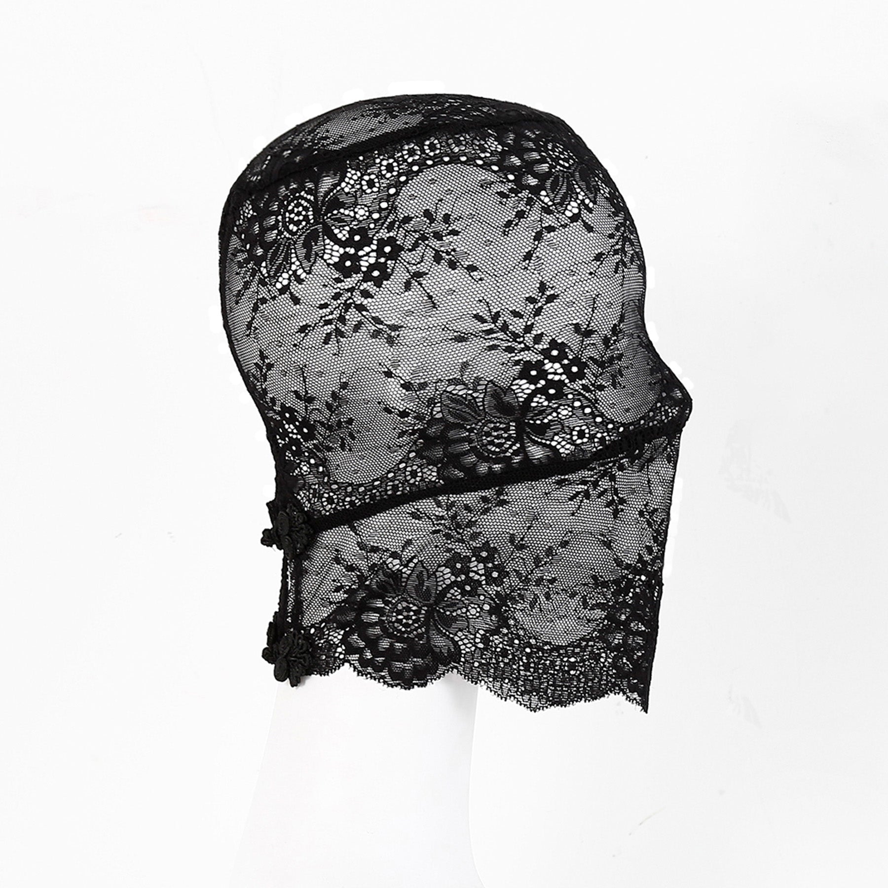 Lace Floral Embroidered Hood Mask - Quaworth