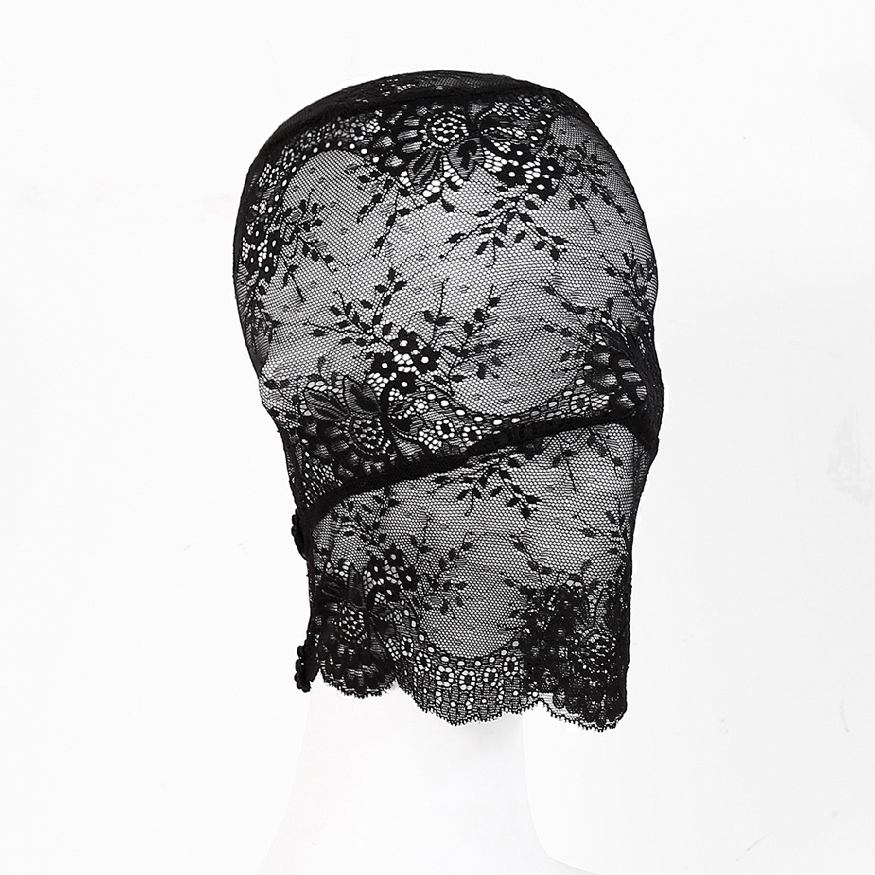 Lace Floral Embroidered Hood Mask - Quaworth