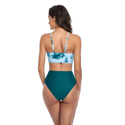 Tie Dye High Rise Split Bikini Swimsuit Set - Quaworth