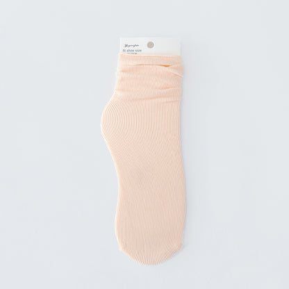 Solid Color Loose Crew Socks - Quaworth
