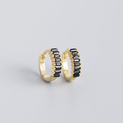 Sterling Silver Zircon Hoop Earrings - Quaworth