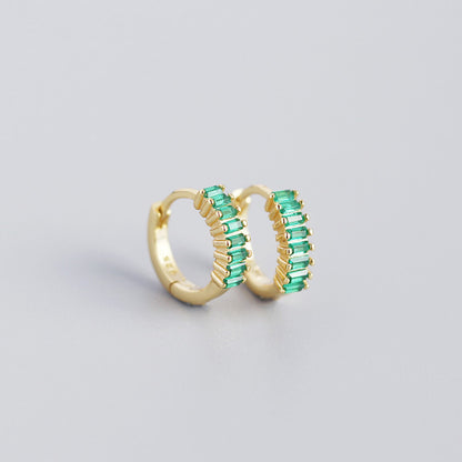 Sterling Silver Zircon Hoop Earrings - Quaworth