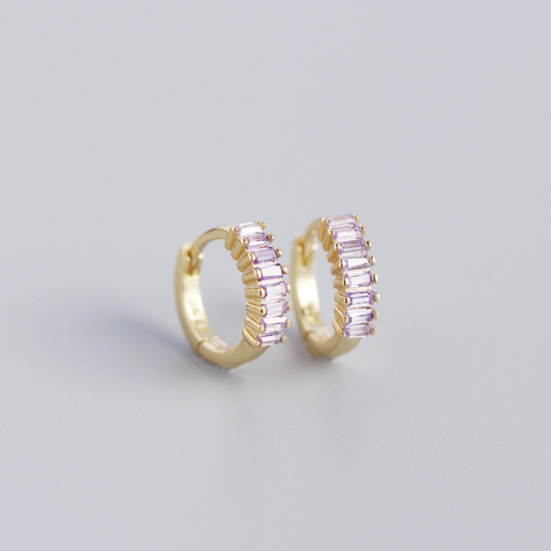 Sterling Silver Zircon Hoop Earrings - Quaworth
