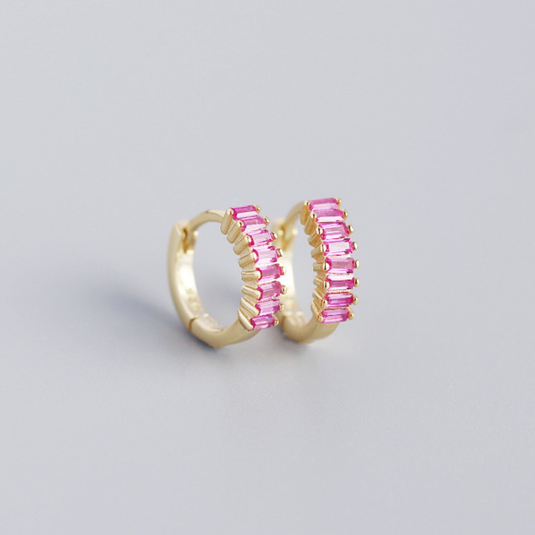 Sterling Silver Zircon Hoop Earrings - Quaworth