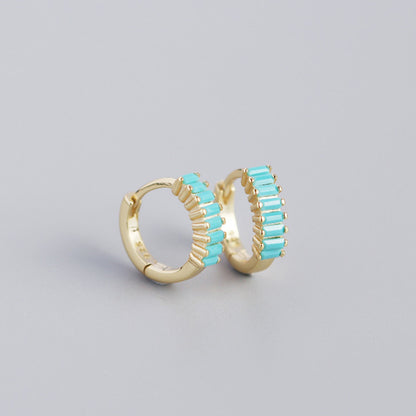 Sterling Silver Zircon Hoop Earrings - Quaworth
