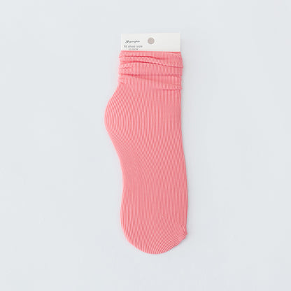 Solid Color Loose Crew Socks - Quaworth