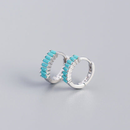 Sterling Silver Zircon Hoop Earrings - Quaworth